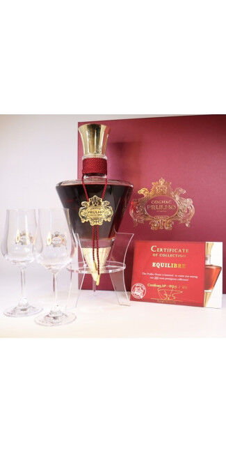 Cognac Prulho Équilibre hors d'âge n°2 and its 2 glasses